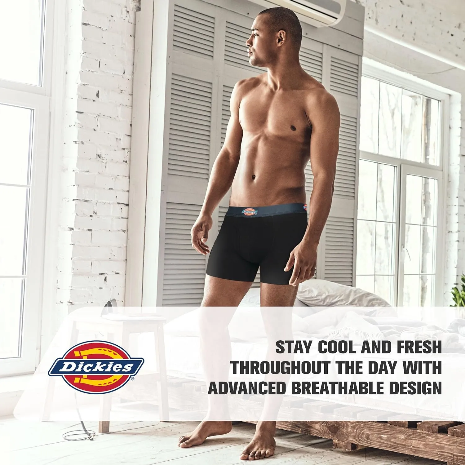 Dickies Mens Underwear 7 Pack Mens Boxer Briefs for Men Cotton Stretch