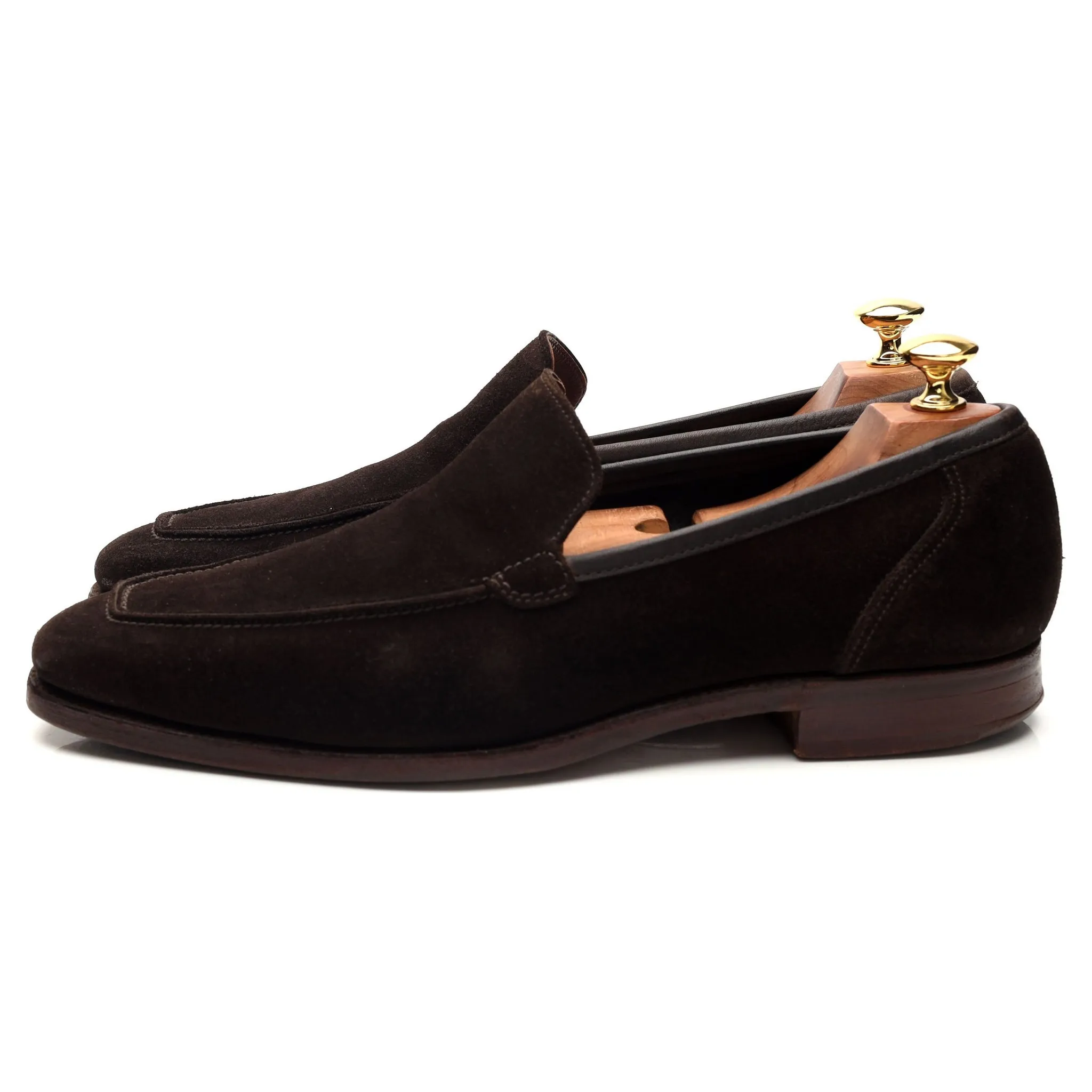 'Douglas' Dark Brown Suede Slip On Loafers UK 8 E