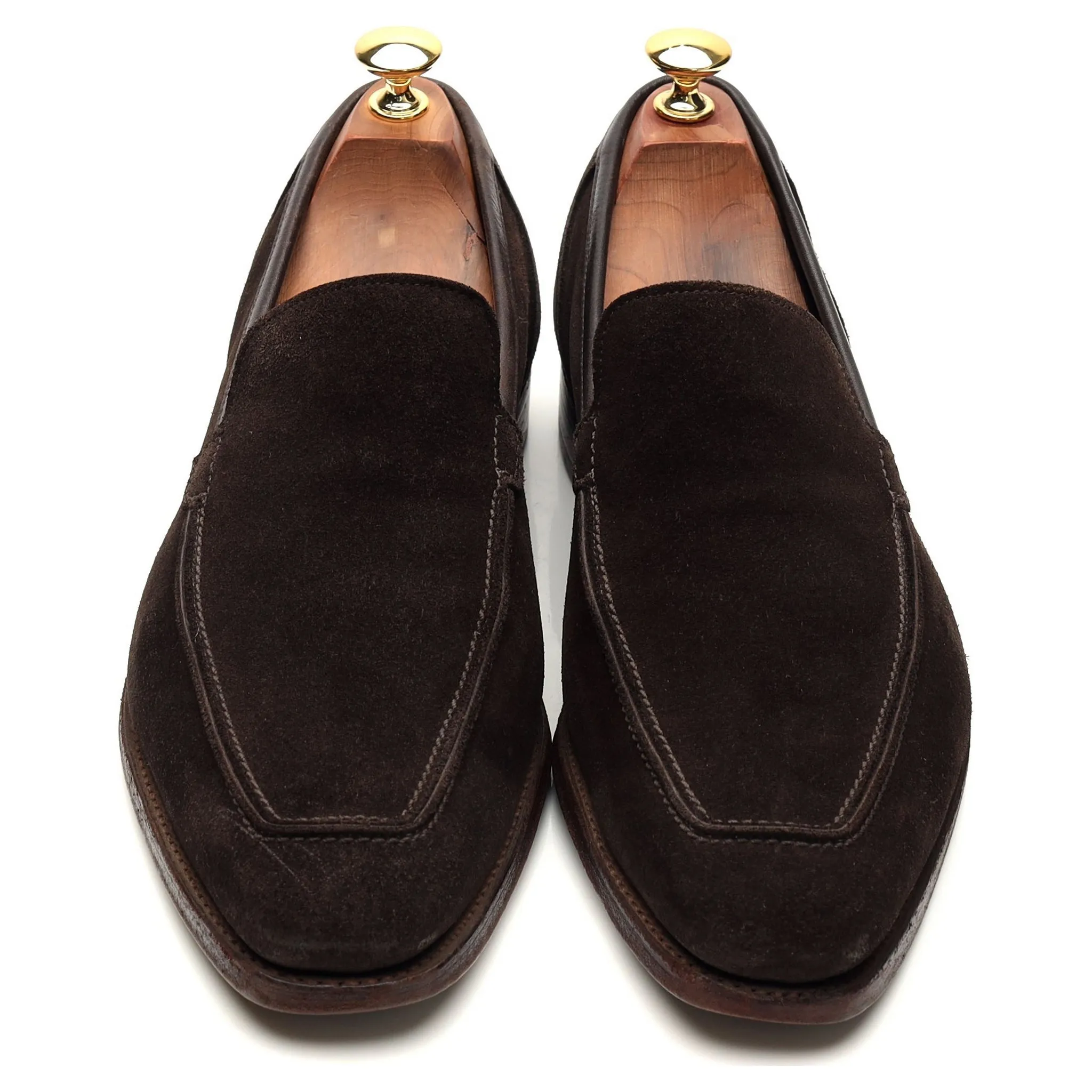 'Douglas' Dark Brown Suede Slip On Loafers UK 8 E