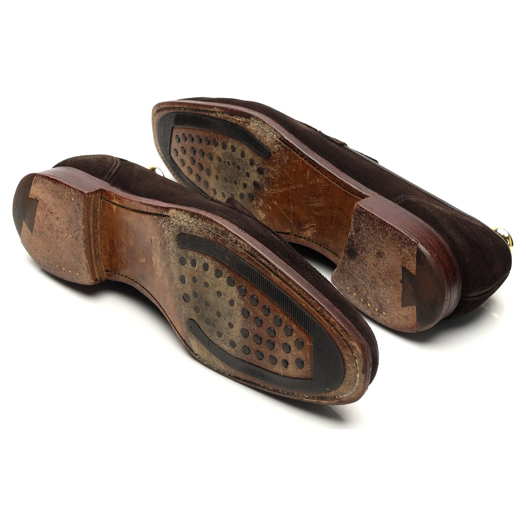 'Douglas' Dark Brown Suede Slip On Loafers UK 8 E