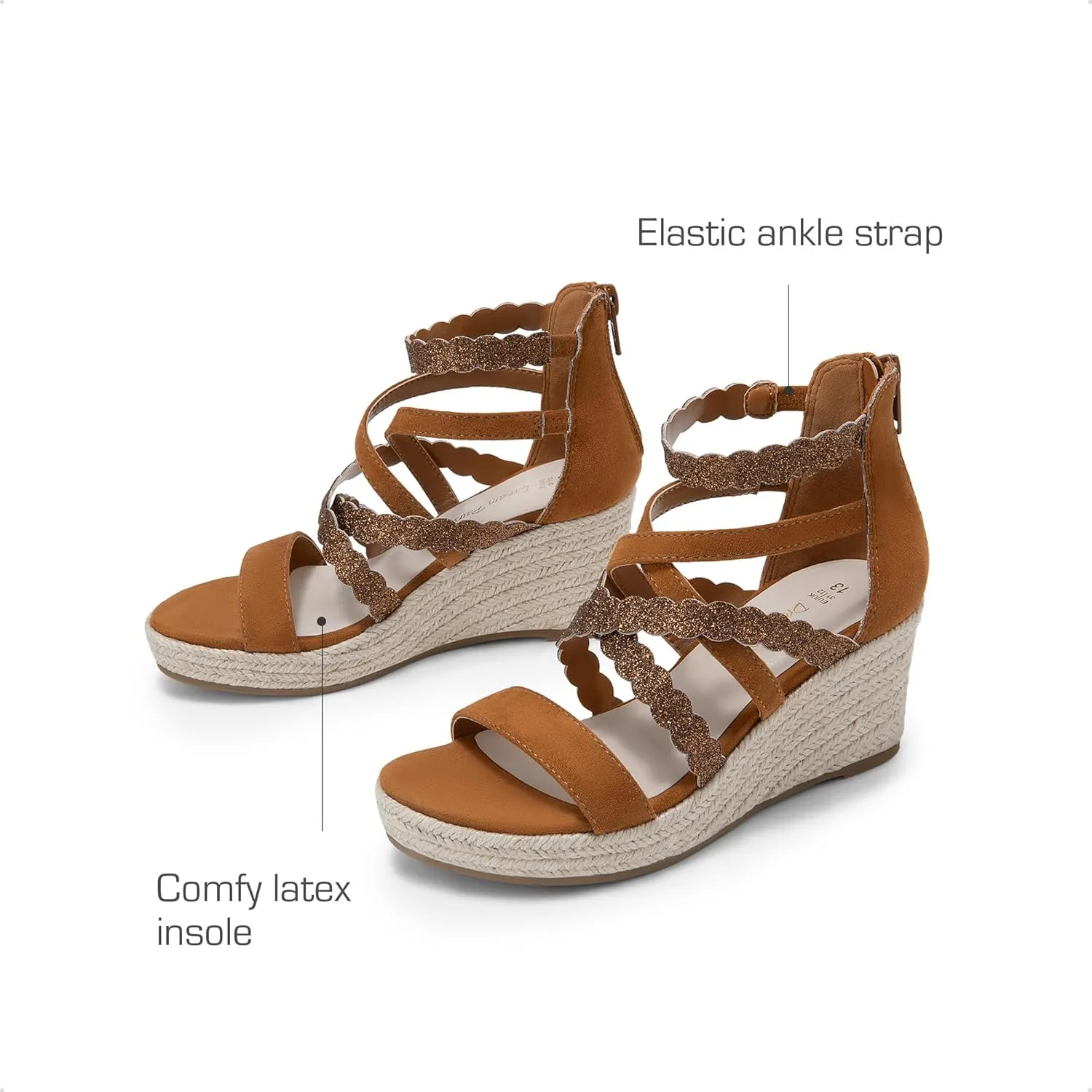 DREAM PAIRS Girls Wedge Sandals Flatform Open Toe Platform Sandals Espadrille Flower Wedding Party for Little Kid/Big Kid