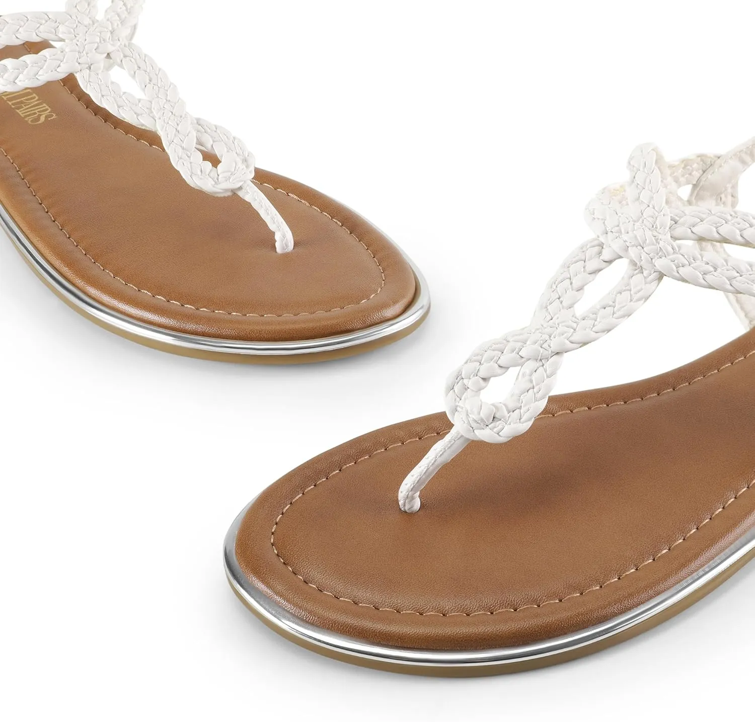 DREAM PAIRS Women's Flat Sandals Dressy Summer Stappy Comfortable Ankle Elastic T-Strap Beach Thong Sandals