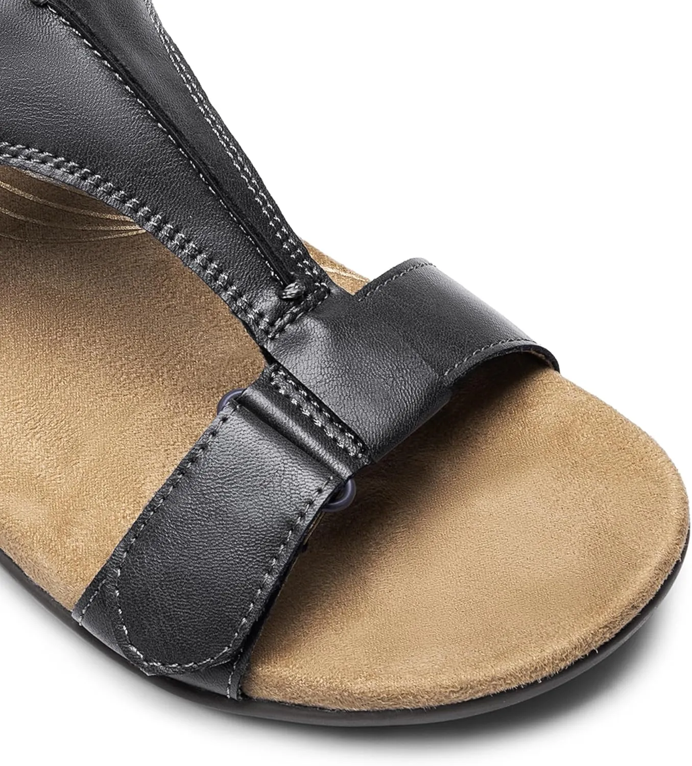 DREAM PAIRS Womens Sandals Arch Support T-Strap Orthopedic Flat Sandals Comfortable Summer Shoes