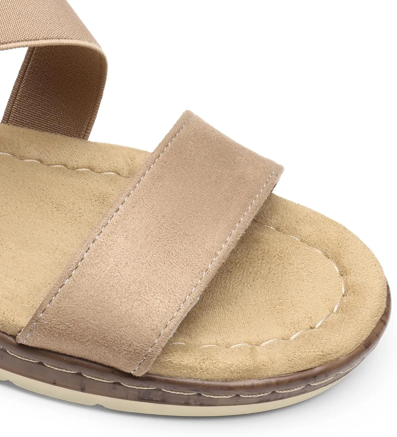DREAM PAIRS Women's Summer Dressy Low Wedge Heels Comfortable Slip on Casual Flat Sandals for Walking Vacation