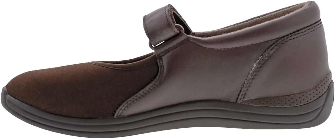 Drew Women's Magnolia Comfortable Slip-Resistant Mary Jane Adjustable Strap Flat with Arch Support