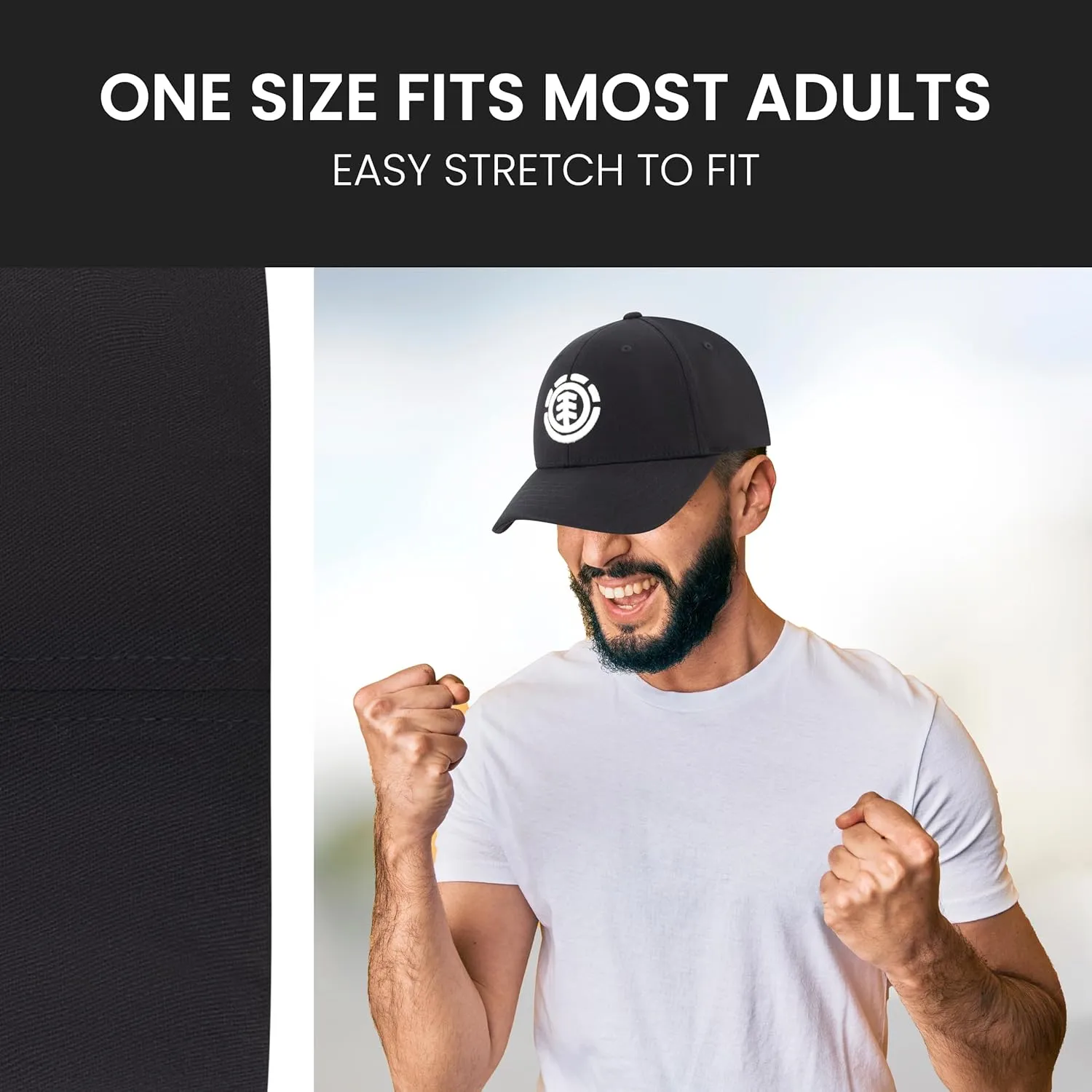 Element Baseball Hat, Adult Flex Fit Active Sport Cap with Curved Brim