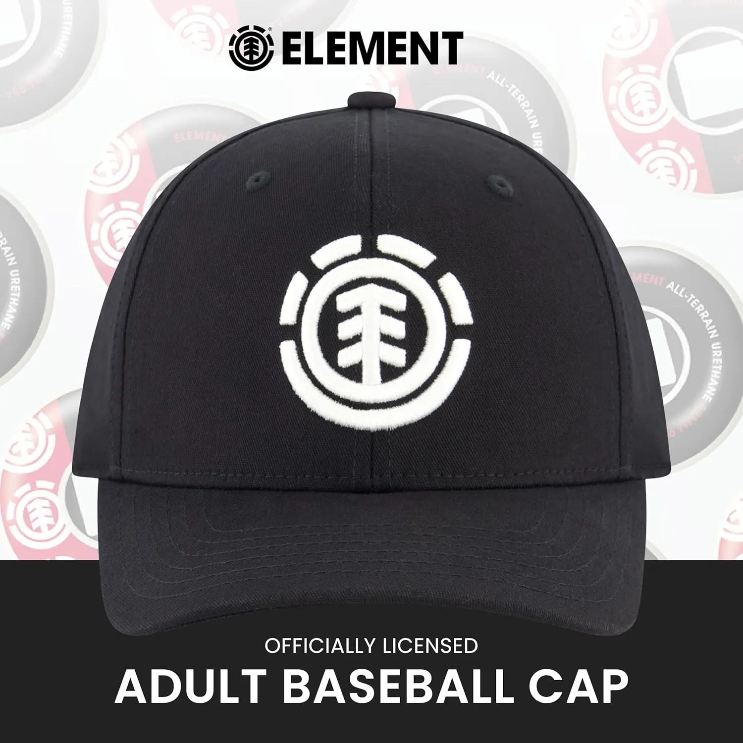 Element Baseball Hat, Adult Flex Fit Active Sport Cap with Curved Brim
