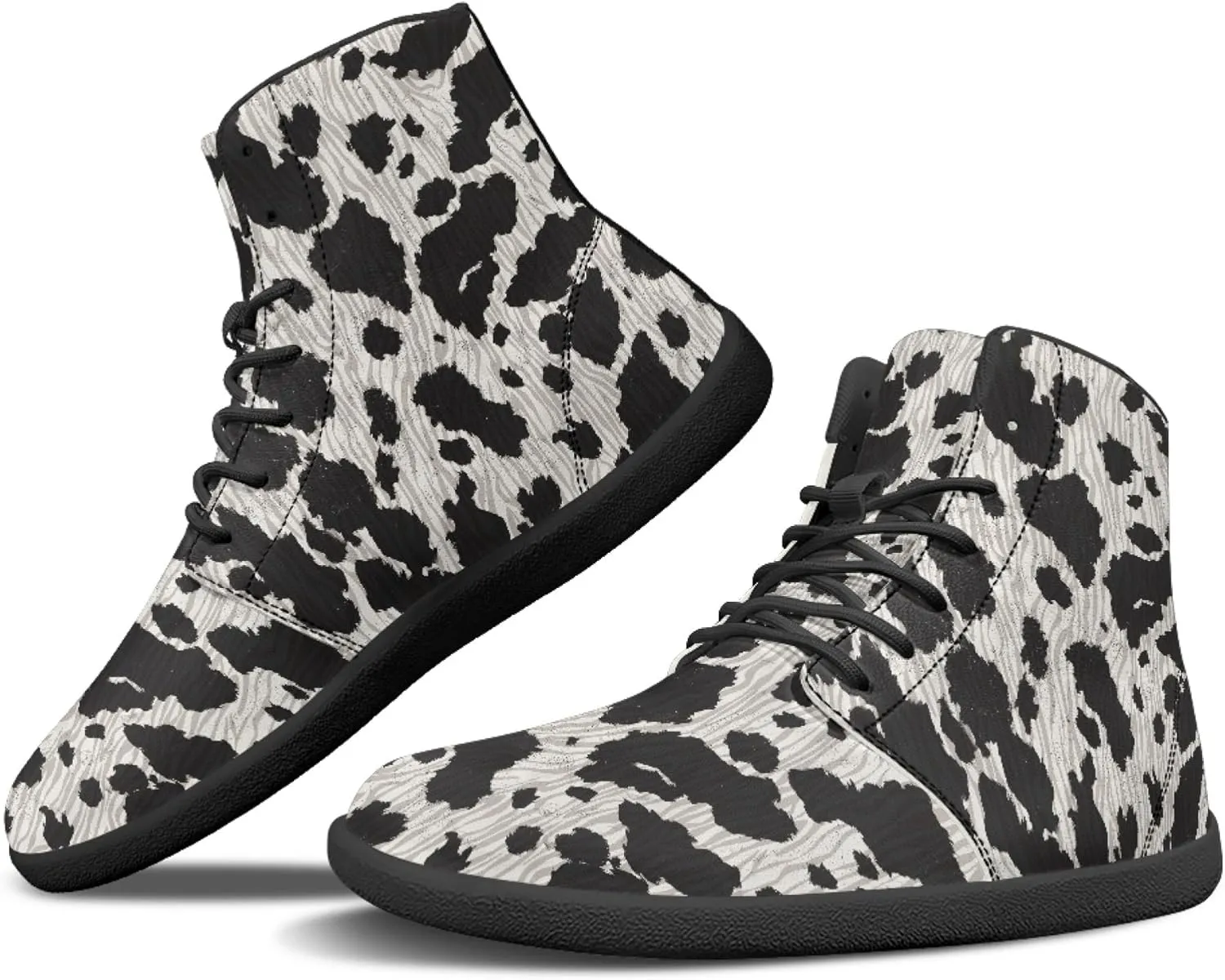 Fashion Print Womens Mens High Top Barefoot Sneakers Flat Shoes