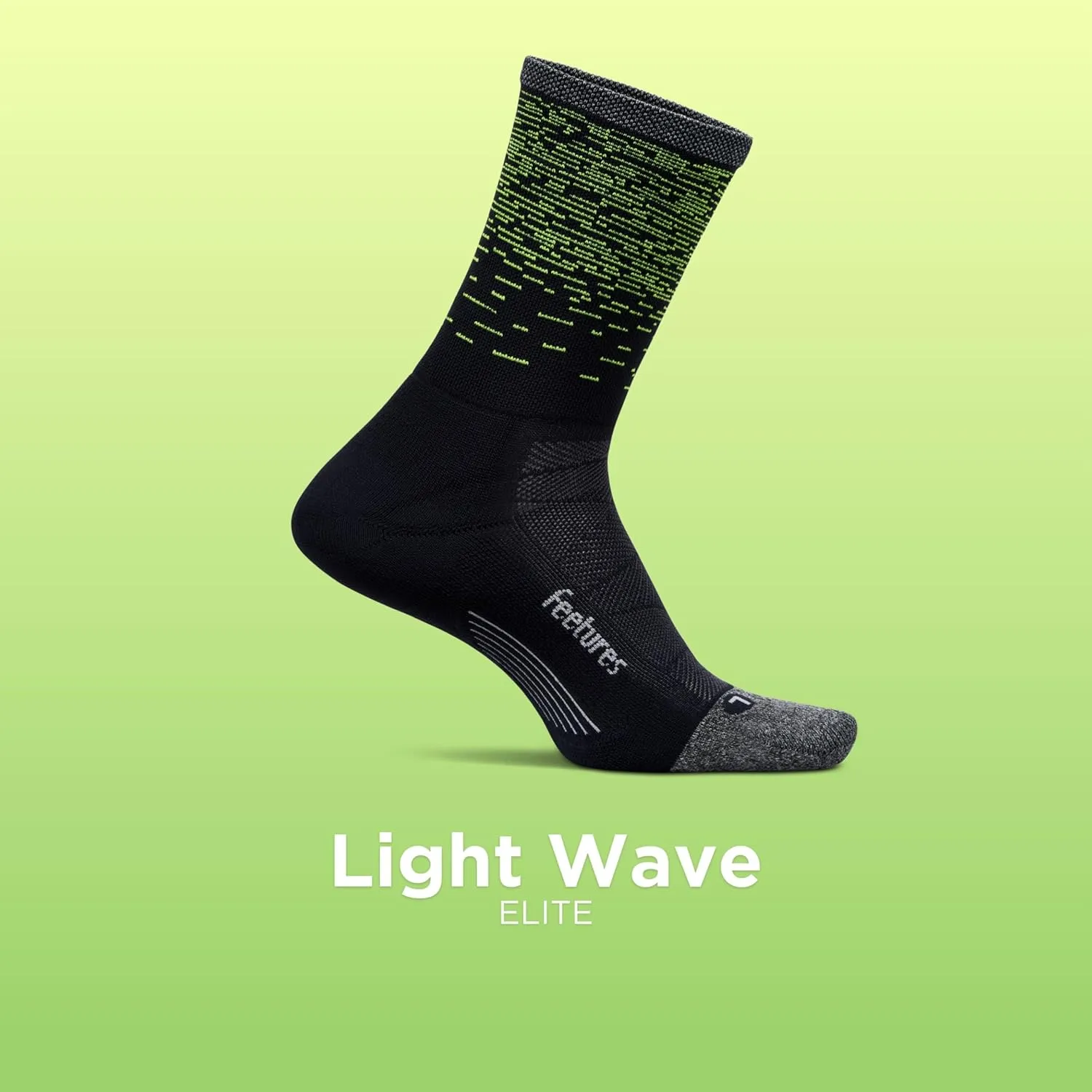 Feetures Elite Light Cushion Mini Crew Sock - Sport Sock with Targeted Compression - (1 Pair)