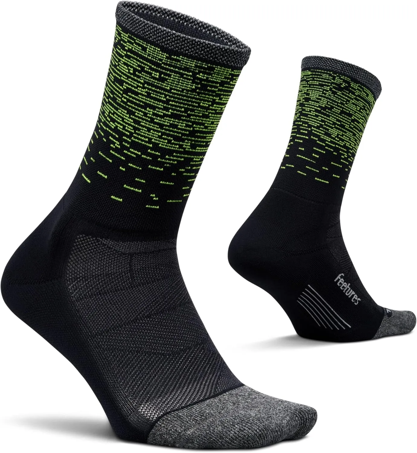 Feetures Elite Light Cushion Mini Crew Sock - Sport Sock with Targeted Compression - (1 Pair)