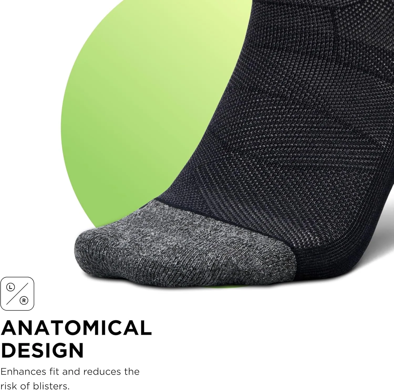 Feetures Elite Light Cushion Mini Crew Sock - Sport Sock with Targeted Compression - (1 Pair)