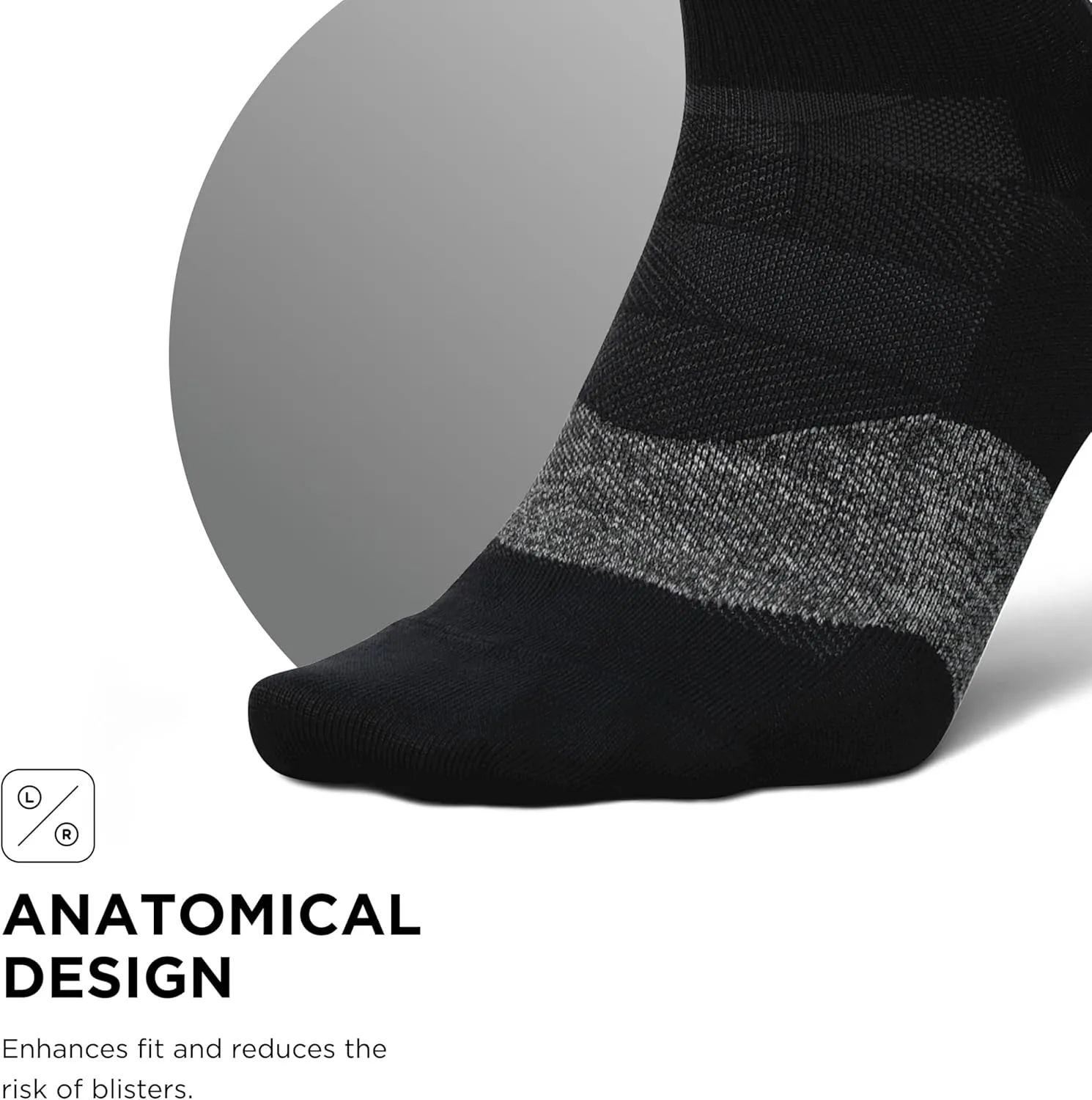 Feetures Elite Ultra Light Cushion Mini Crew Sock - Sport Sock with Targeted Compression - (1 Pair)