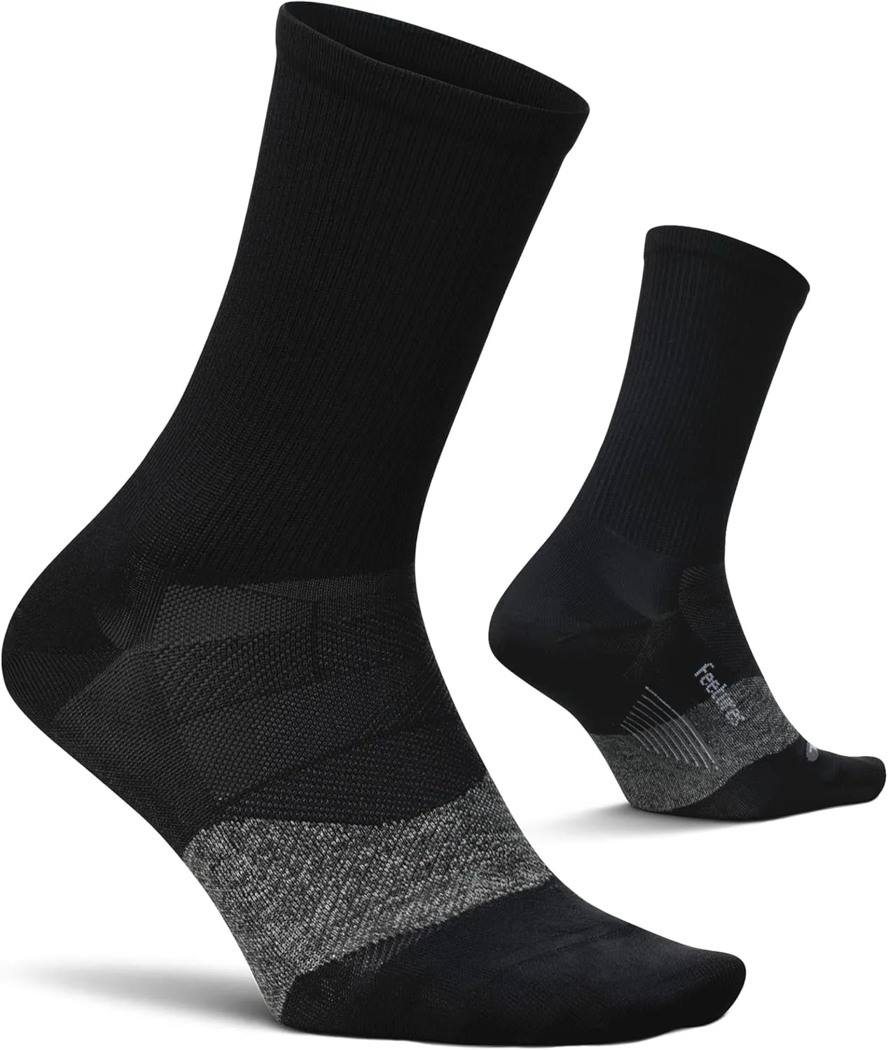 Feetures Elite Ultra Light Cushion Mini Crew Sock - Sport Sock with Targeted Compression - (1 Pair)