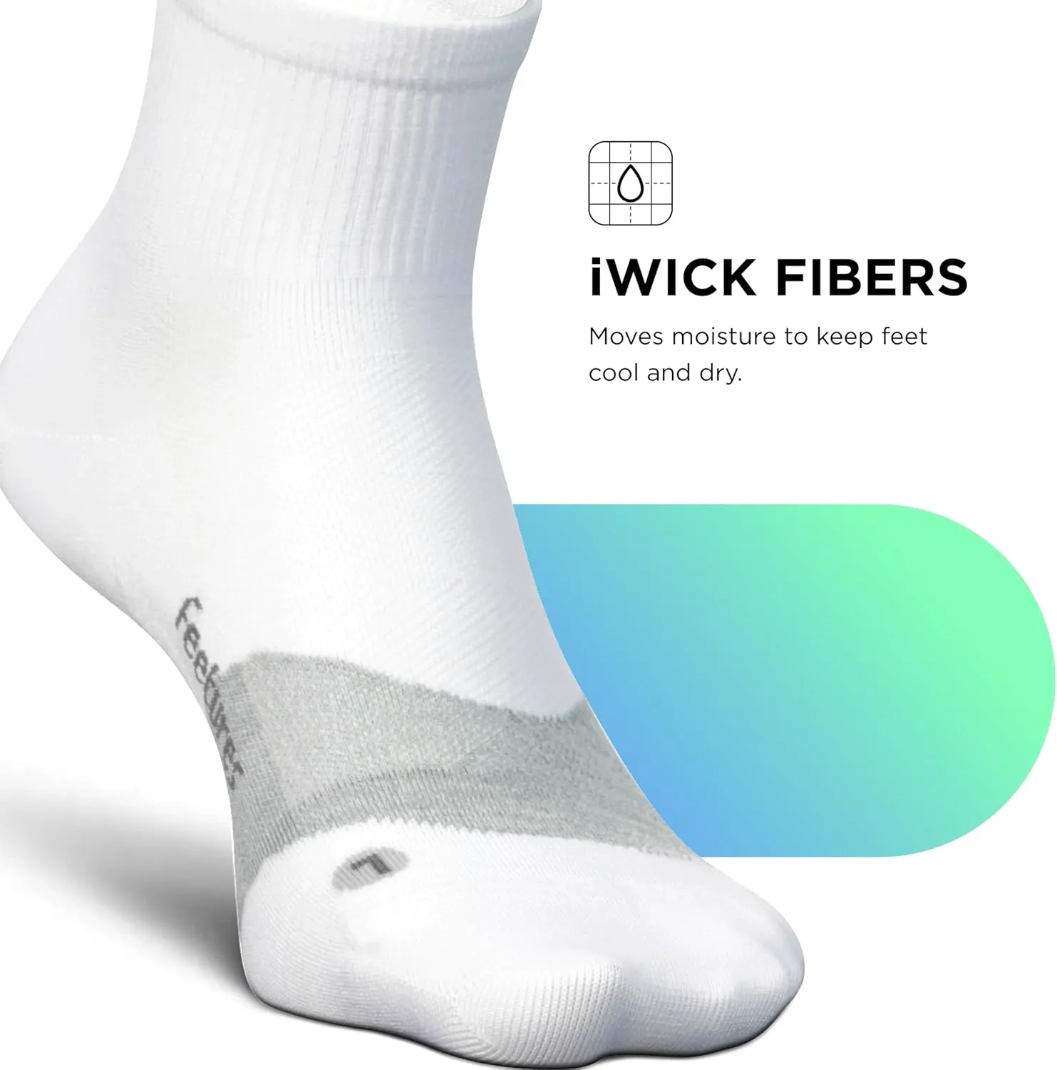 Feetures Elite Ultra Light Cushion Quarter - Sport Sock with Targeted Compression - (1 Pair)