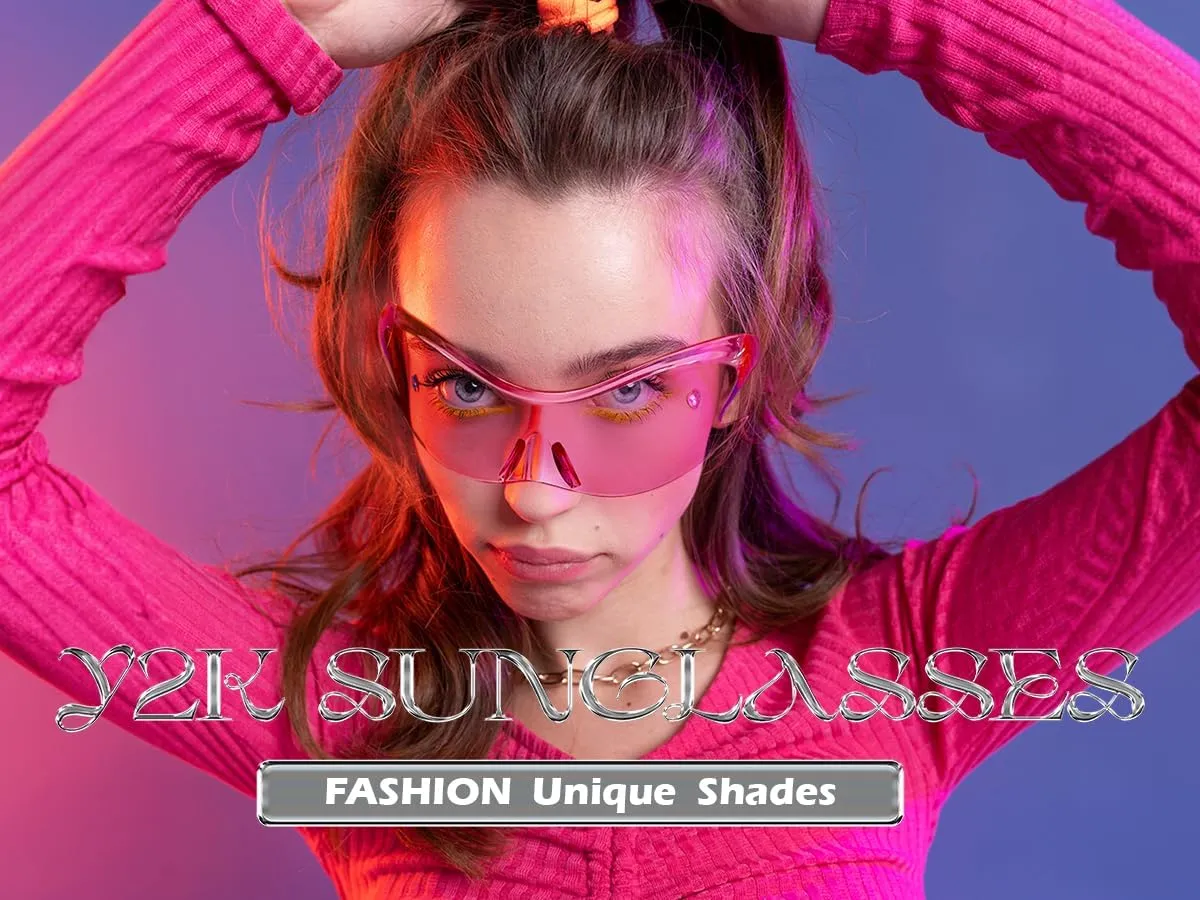 FEISEDY Futuristic Sunglasses, Fashion Alien Y2K Wrap Around for Women Men B4135