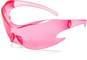 FEISEDY Futuristic Sunglasses, Fashion Alien Y2K Wrap Around for Women Men B4135