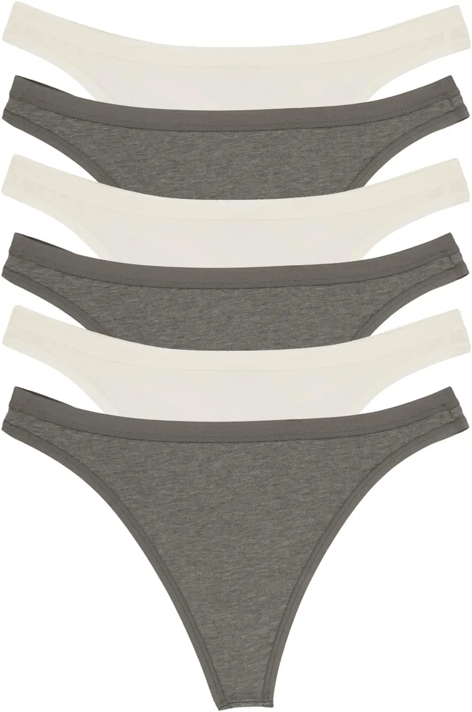 Felina Women's Organic Cotton Thong Underwear, 6-Pack