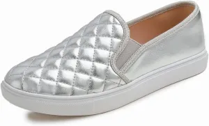 FEVERSOLE Women's Casual Slip On Sneaker Comfort Quilted Loafer Flats