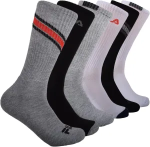 Fila Men's Striped Half Cushion Crew Socks