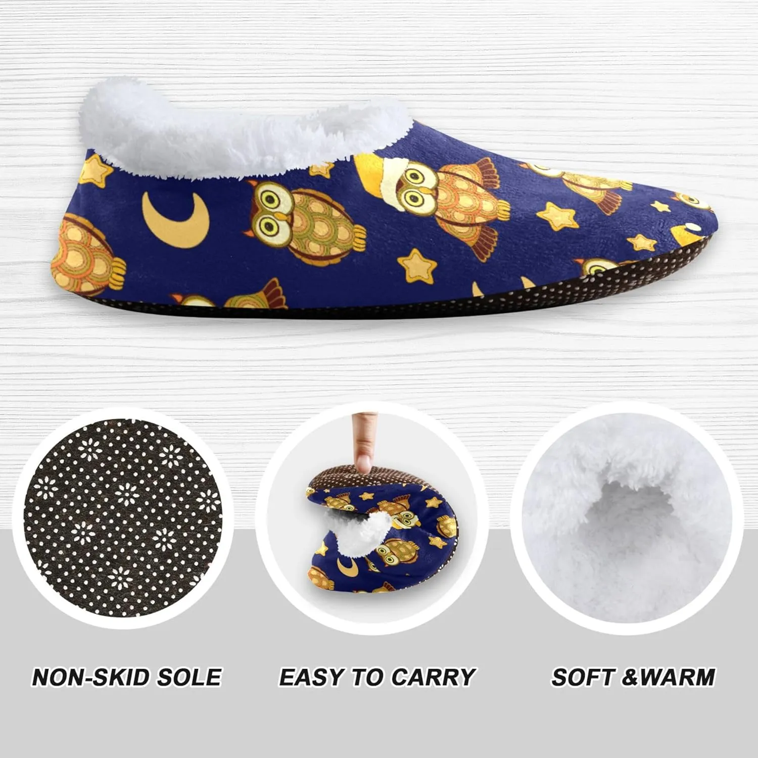 Fisyme Kids Slippers Boys Girls Warm Soft Indoor House Slipper Socks Home Shoes
