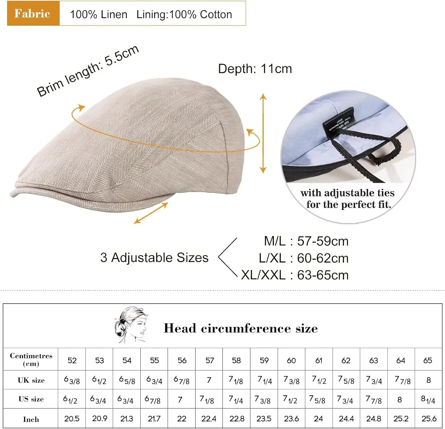 Flat Cap for Men - Large Sized