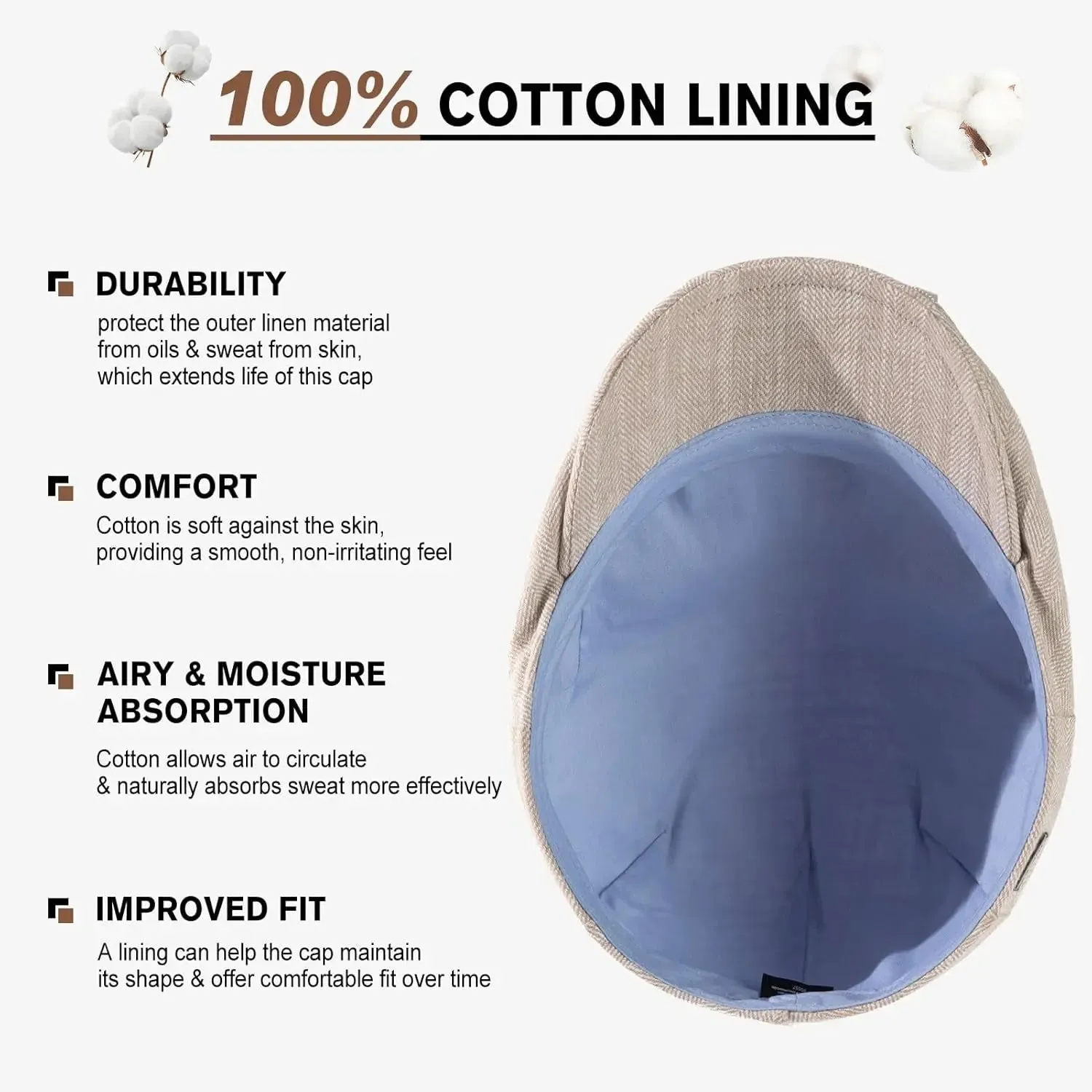 Flat Cap for Men - Large Sized
