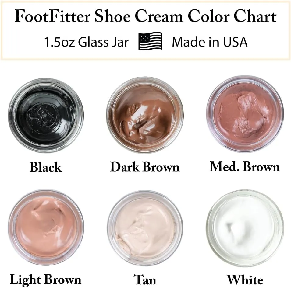 FootFitter Premium Shoe Cream Polish with Carnauba Wax, Restore & Shine Shoes or Boots – MADE IN USA (1.5 oz) Multiple Colors