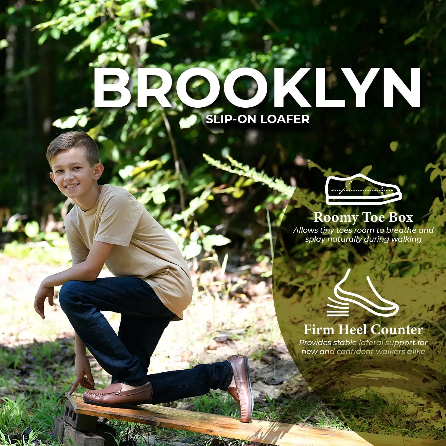 FOOTMATES Brooklyn Slip-On Penny Loafer Boys Shoes, Girls Shoes, with Wide Toe Box and Custom-Fit Insoles, Non-Marking Outsoles - for Toddlers, Little Kids, and Big Kids, Ages 1-12