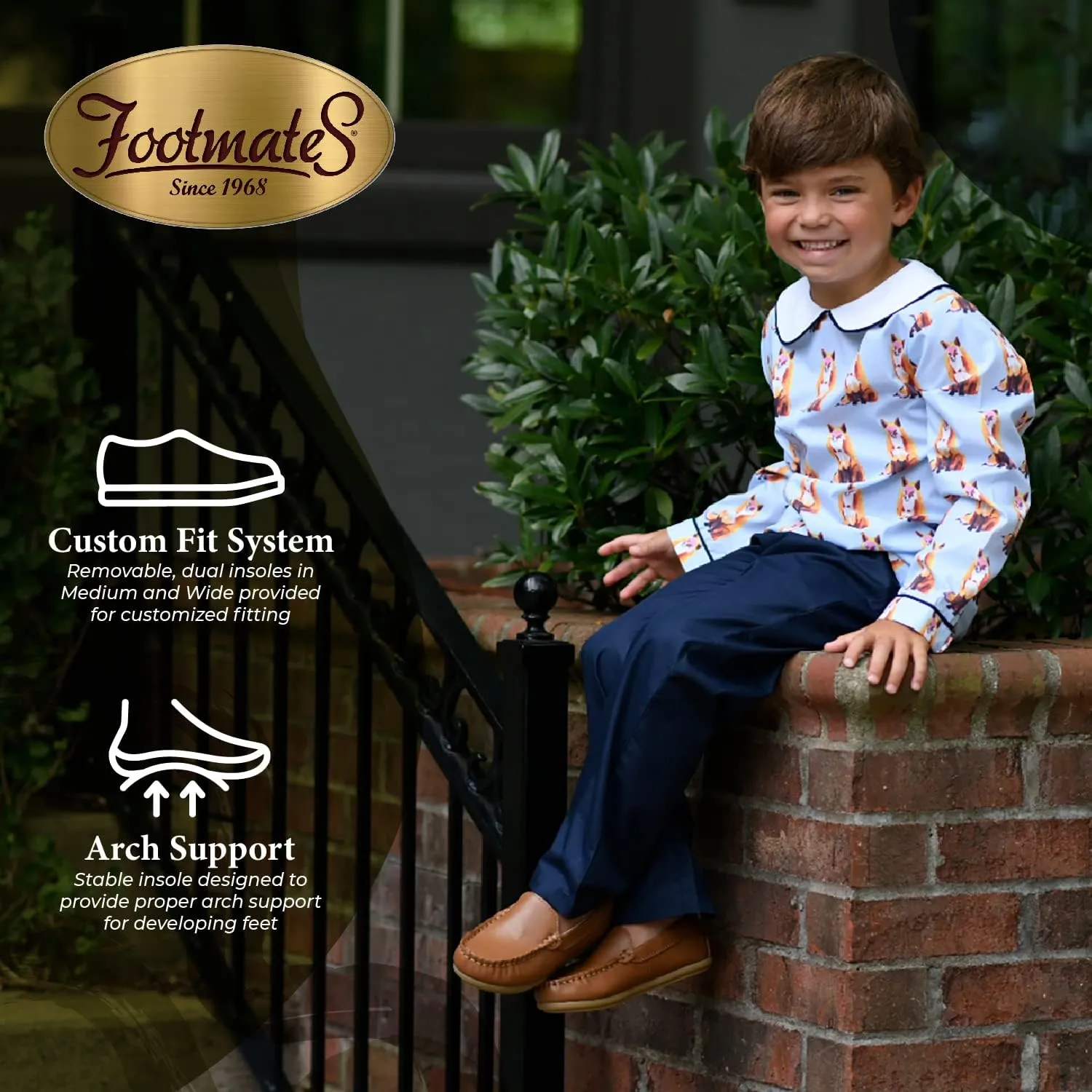 FOOTMATES Brooklyn Slip-On Penny Loafer Boys Shoes, Girls Shoes, with Wide Toe Box and Custom-Fit Insoles, Non-Marking Outsoles - for Toddlers, Little Kids, and Big Kids, Ages 1-12