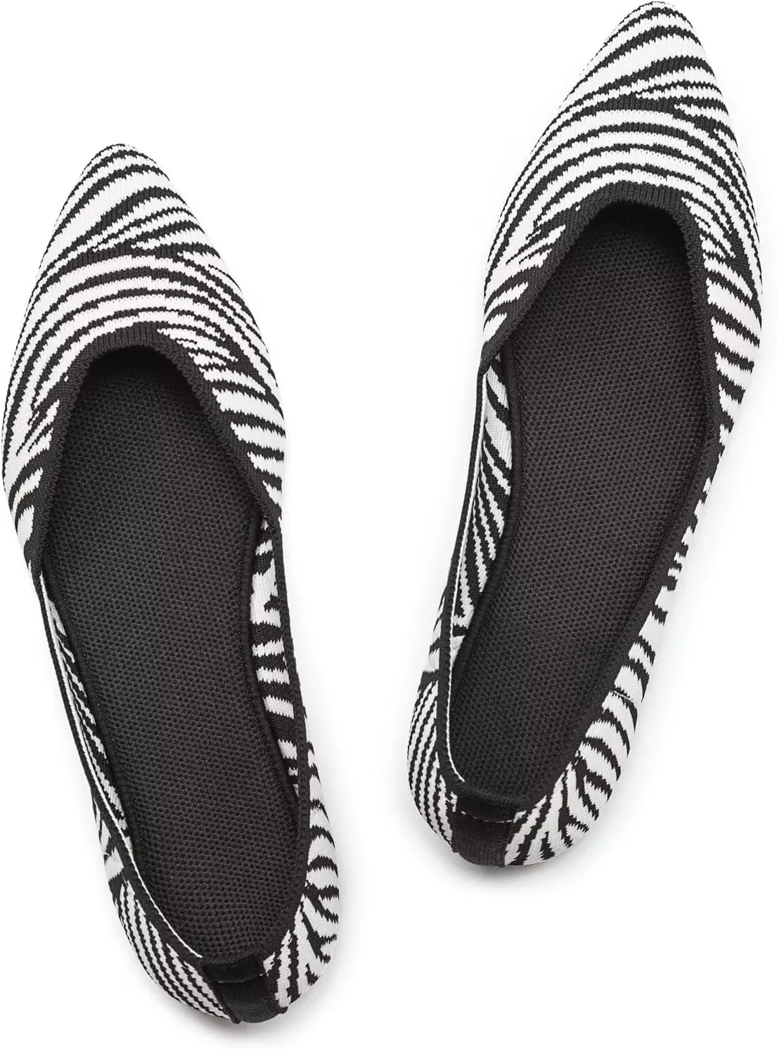 Frank Mully Womens Flat Shoes Classic Pointed Toe Flats Knitted Dress Shoes Soft Flats for Woman Comfortable Dressy
