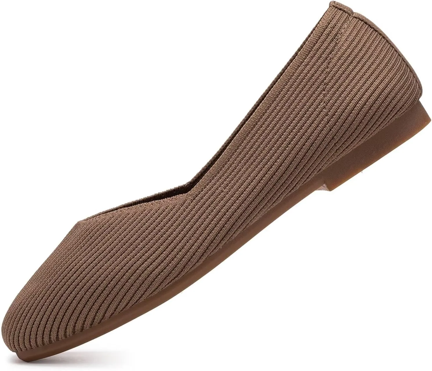 Frank Mully Womens Wide Flat Shoes Square Toe Shoes Knitted Work Flats Comfortable Women Shoes Comfortable Women Shoes