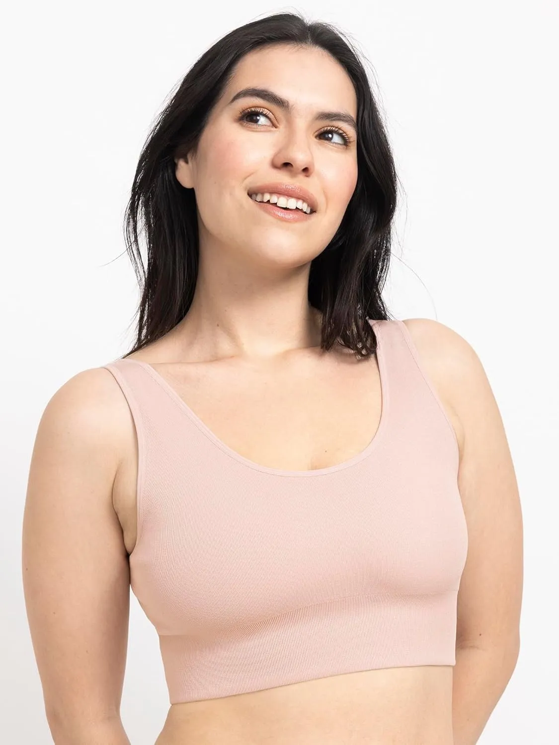 Fruit of the Loom Women's 360 Stretch Longline Sport, Comfortable Wireless Bras, Seamless Full-Coverage for a Natural Shape