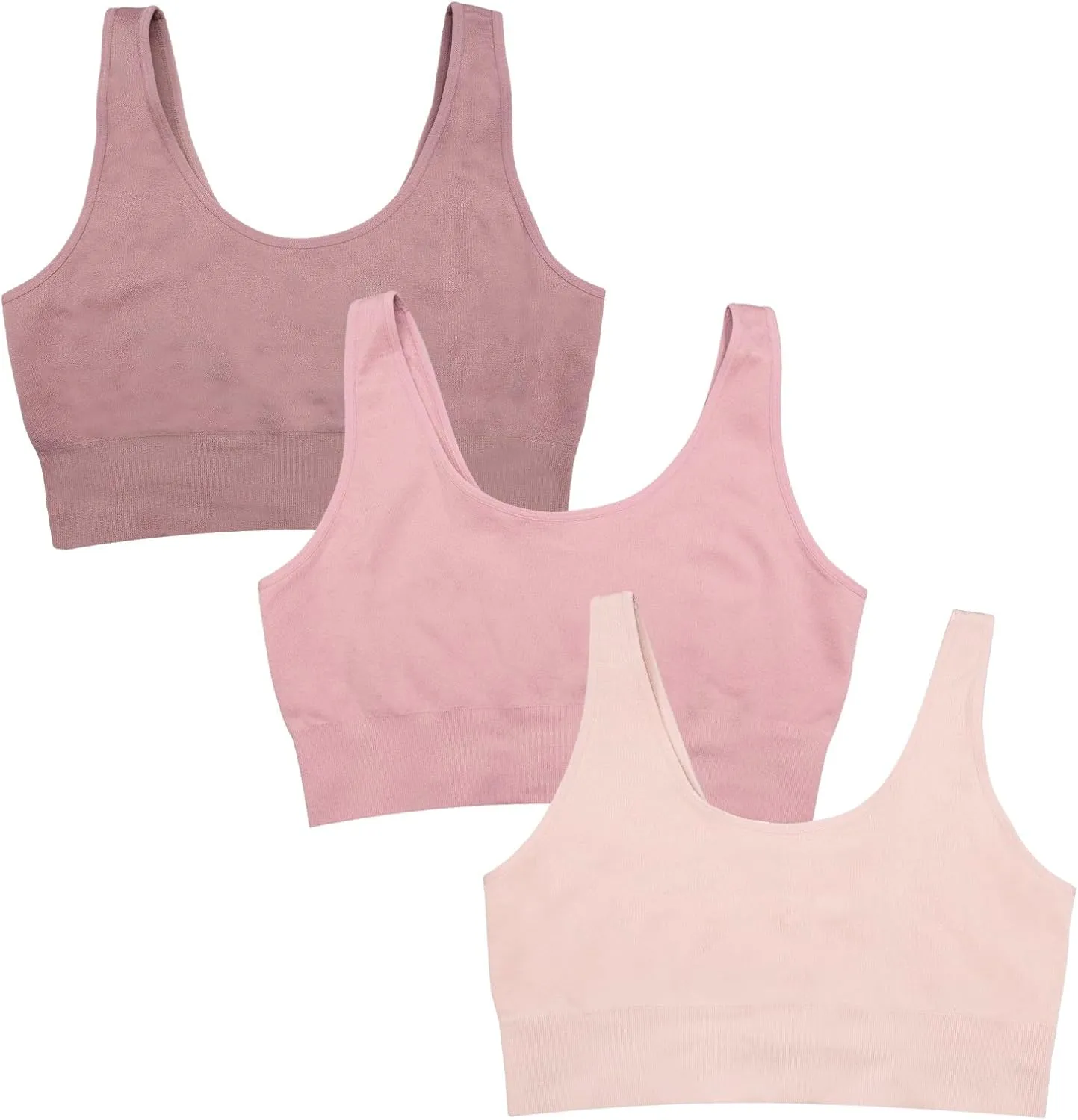 Fruit of the Loom Women's 360 Stretch Longline Sport, Comfortable Wireless Bras, Seamless Full-Coverage for a Natural Shape