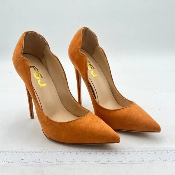 FSJ Light Brown Pointed Toe High Heels Sexy Stiletto Pumps Office Lady Shoes