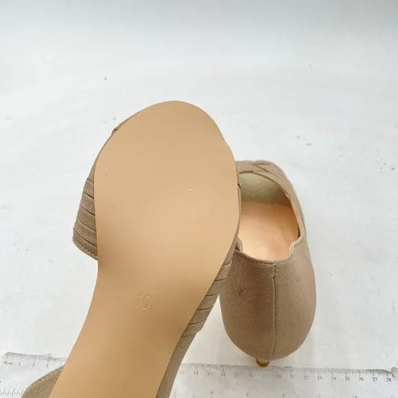 FSJ Light Gold Kitten Heels Peep Toe Slip on Pumps D'Orsay Sandals Evening Shoes
