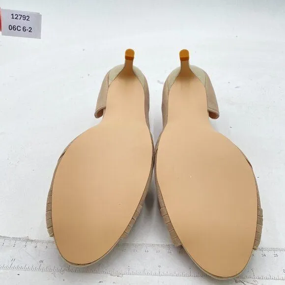FSJ Light Gold Kitten Heels Peep Toe Slip on Pumps D'Orsay Sandals Evening Shoes
