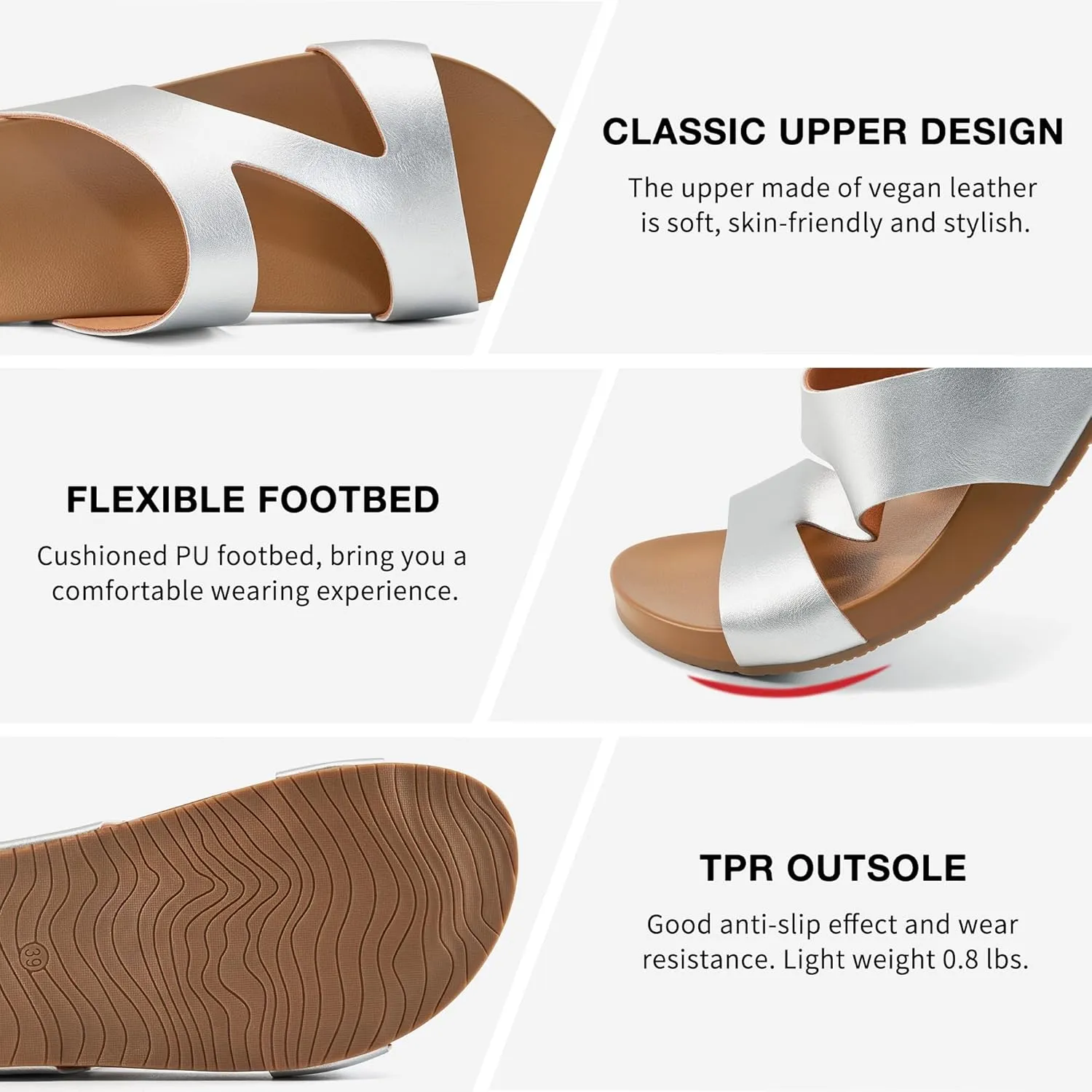 FUDYNMALC Women Orthopedic Slides Sandals: Comfortable Arch Support Shoes Summer Dressy Flat Slip On Walking Slippers