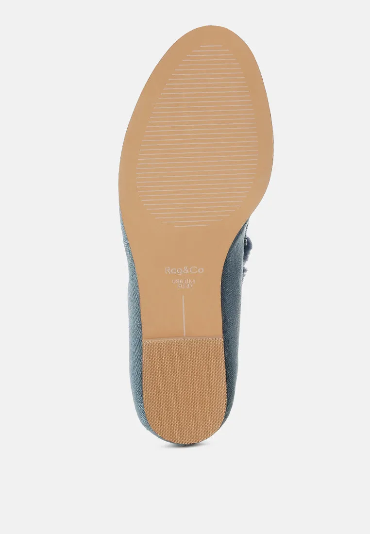 Fur Detail Denim Loafers By RUW