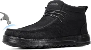 Furuian Steel Toe Shoes for Men High-top Safety Shoes for Men Lightweight Work Boots Canvas Steel Toe Sneakers Comfortable Work Loafers Zapatos De Trabajo para Hombres