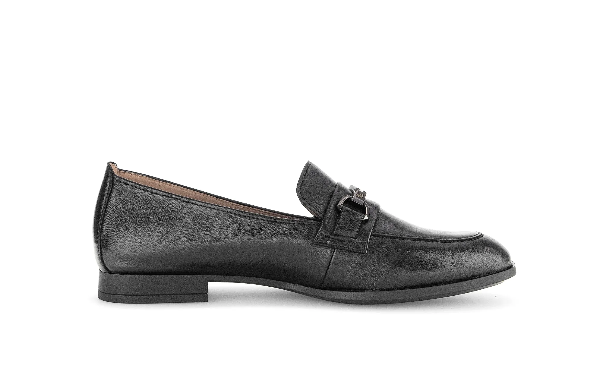 GABOR - 55.271.27 FLAT LOAFER - BLACK LEATHER