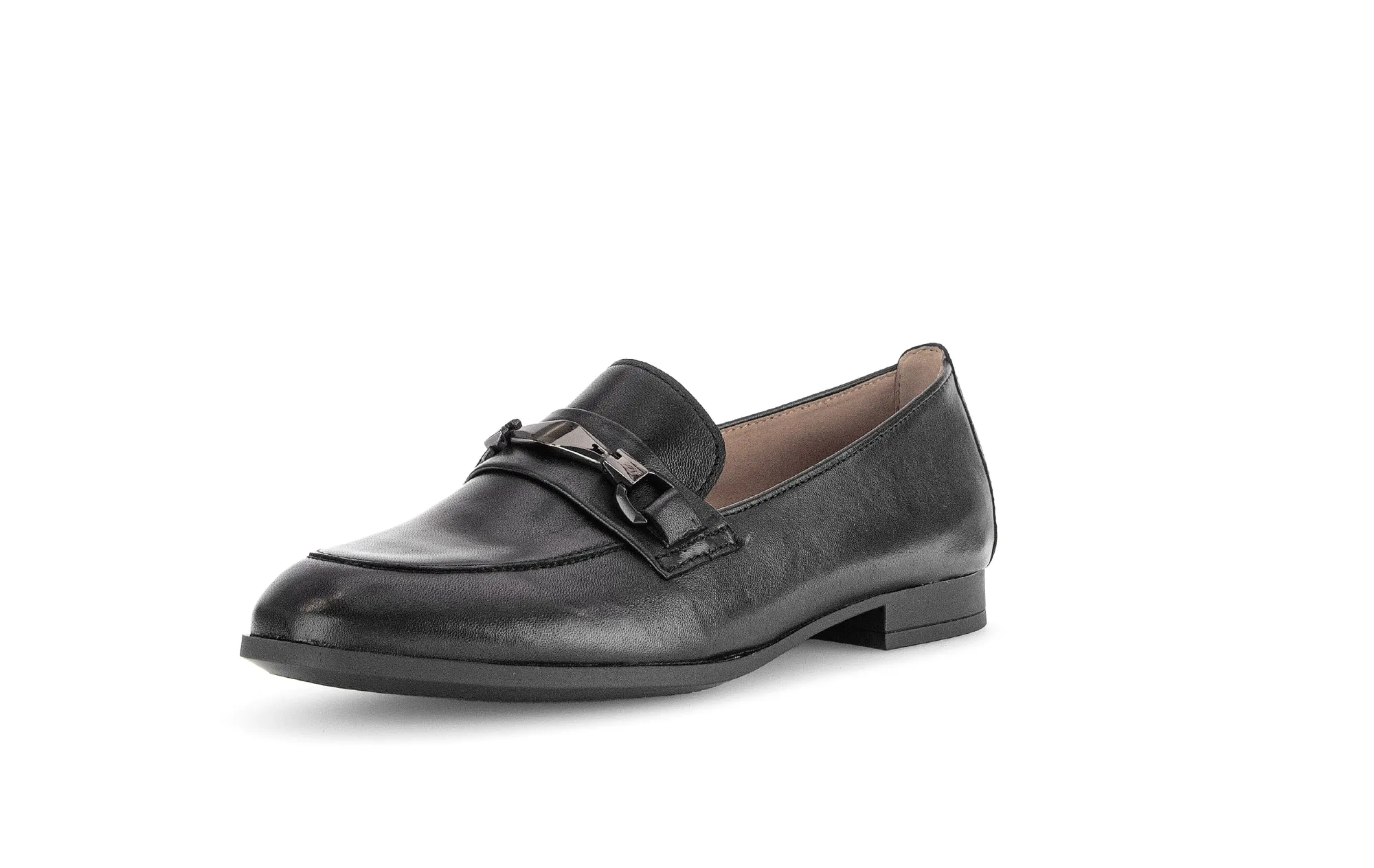 GABOR - 55.271.27 FLAT LOAFER - BLACK LEATHER