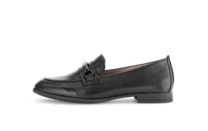 GABOR - 55.271.27 FLAT LOAFER - BLACK LEATHER