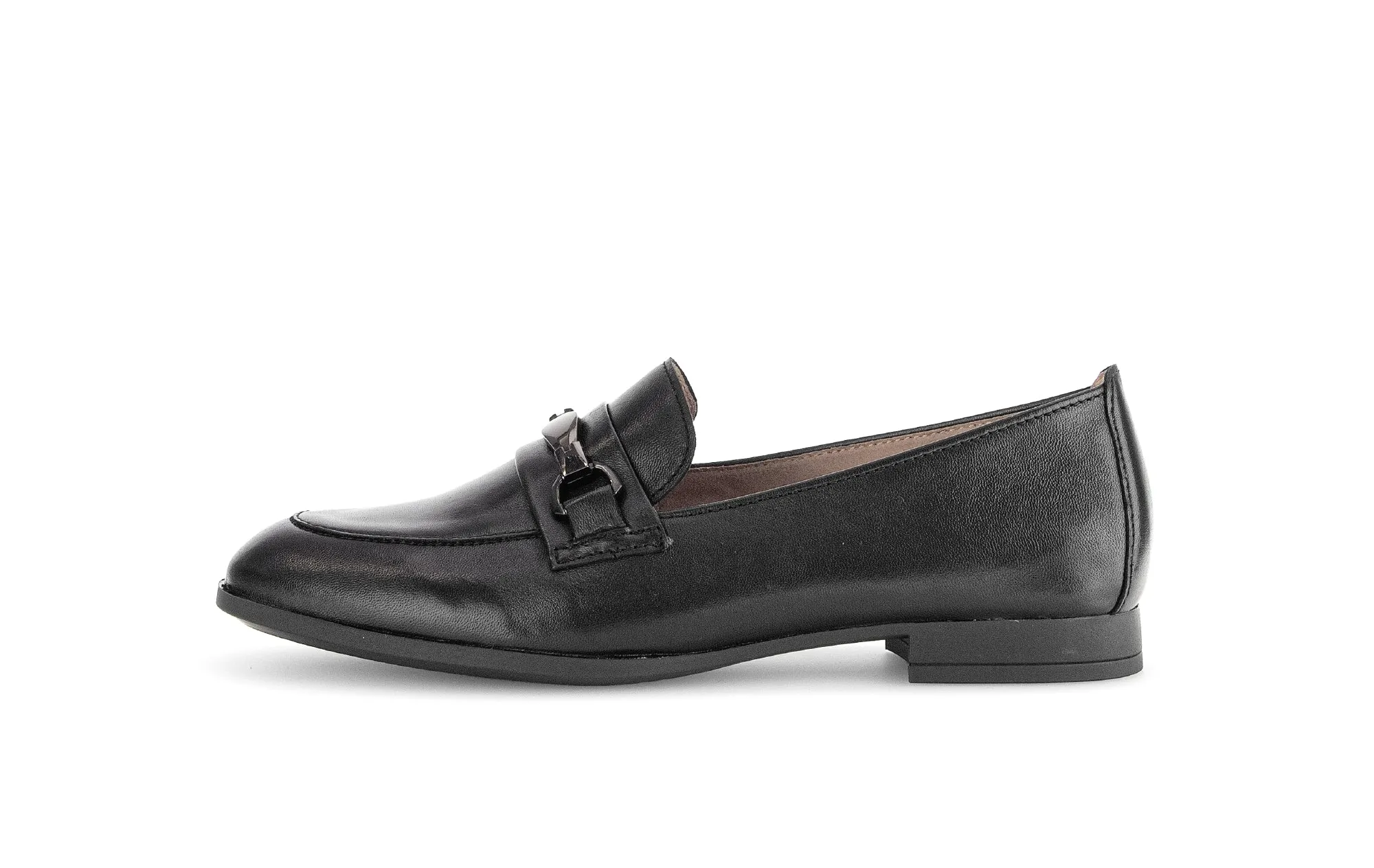GABOR - 55.271.27 FLAT LOAFER - BLACK LEATHER