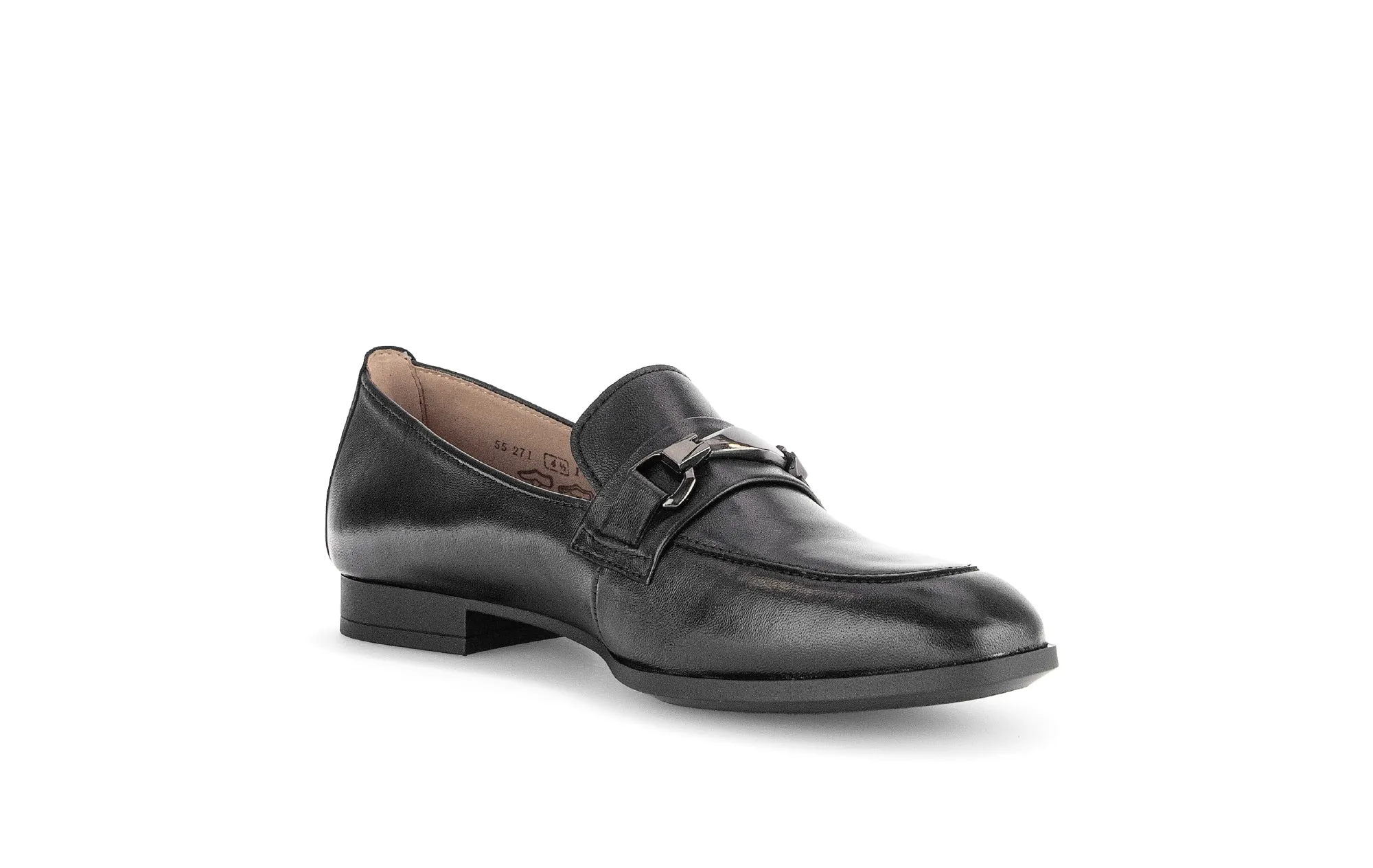 GABOR - 55.271.27 FLAT LOAFER - BLACK LEATHER