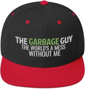 Garbage Guy Garbage Collector Sanitation Flatbrim Flat Brim Snapback Hat Cap Z1