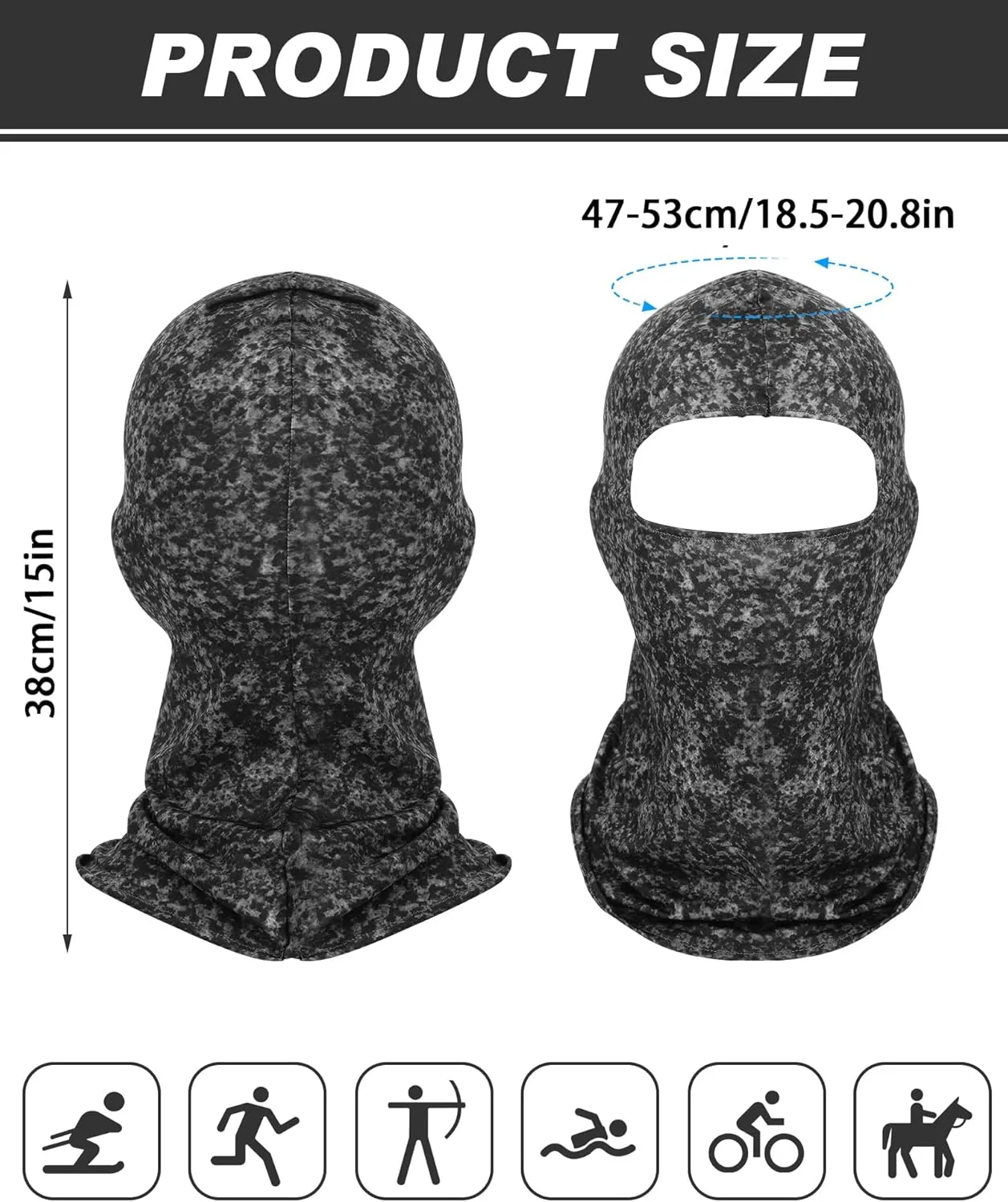 Geyoga 9 Pcs Summer Balaclava UV Sun Protection Full Face Covering Ice Silk Mask Cover Head Sports Face Covering