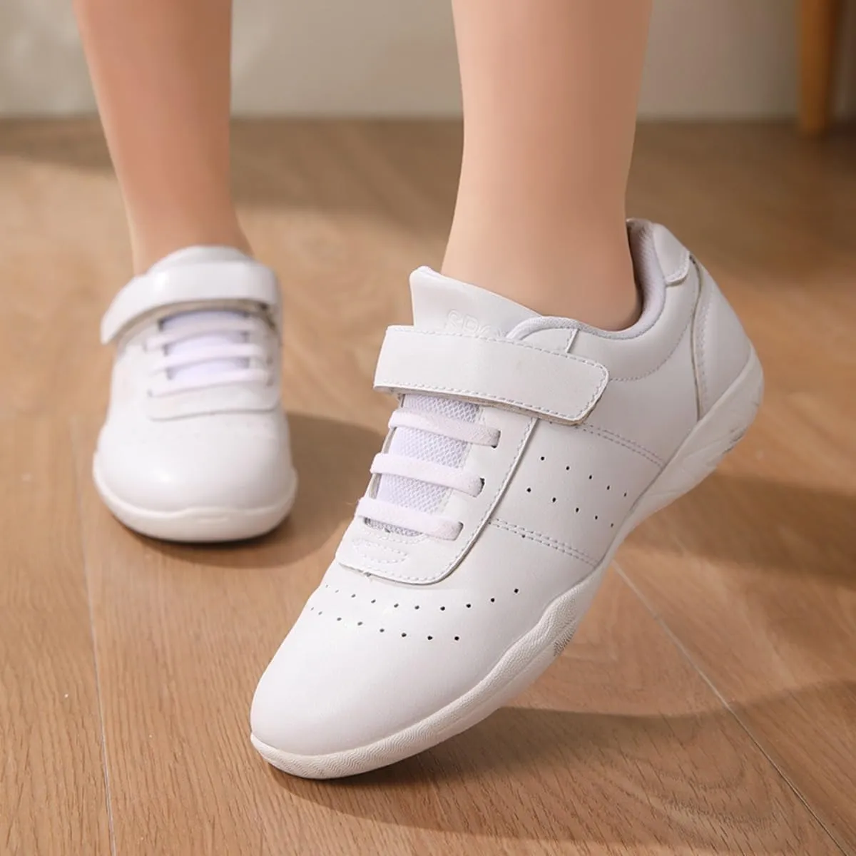 Girl & Youth White Soft Aerobics Shoes Cheerleading Sport Dance Shoes Training Cheer Shoes