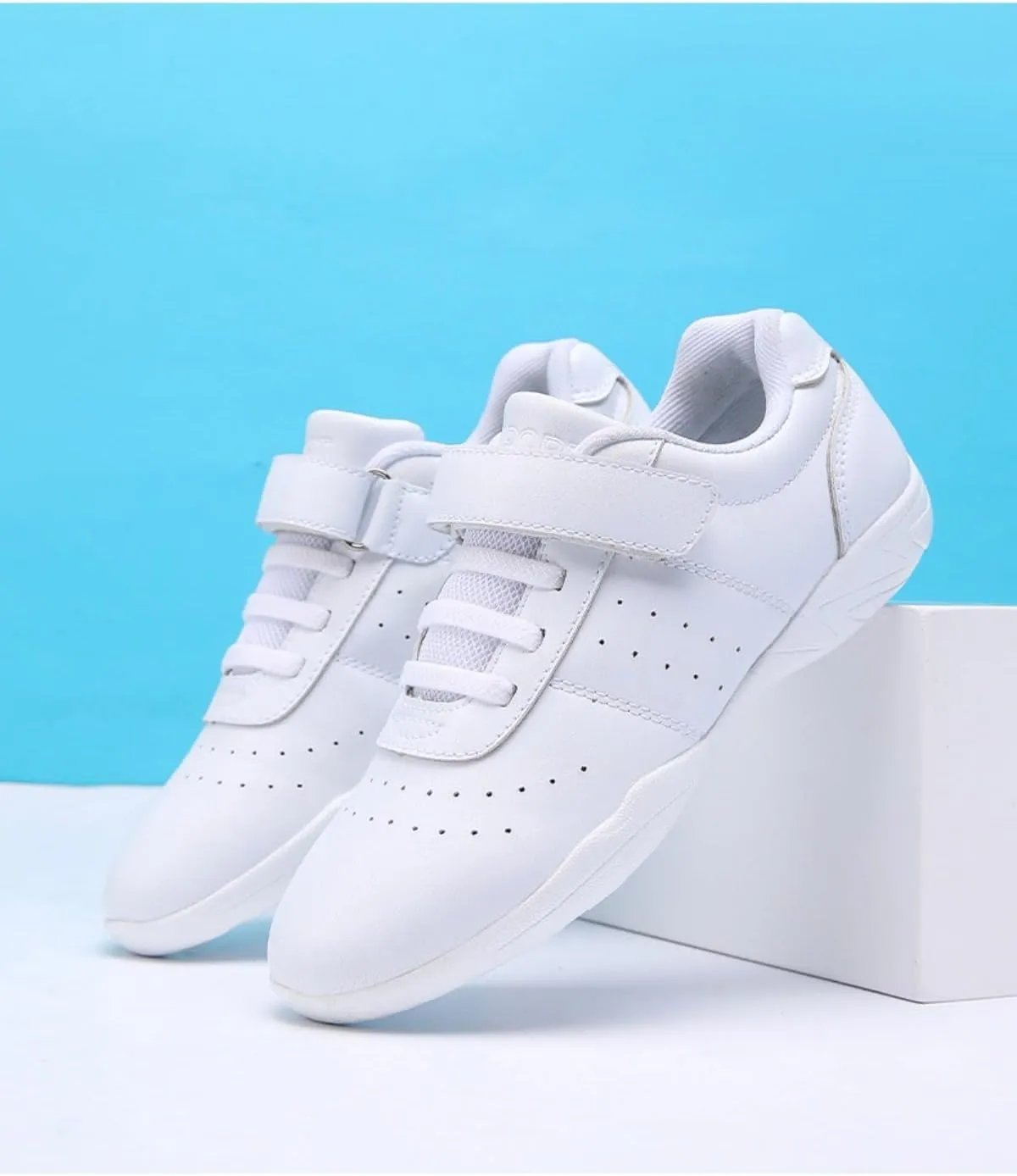 Girl & Youth White Soft Aerobics Shoes Cheerleading Sport Dance Shoes Training Cheer Shoes