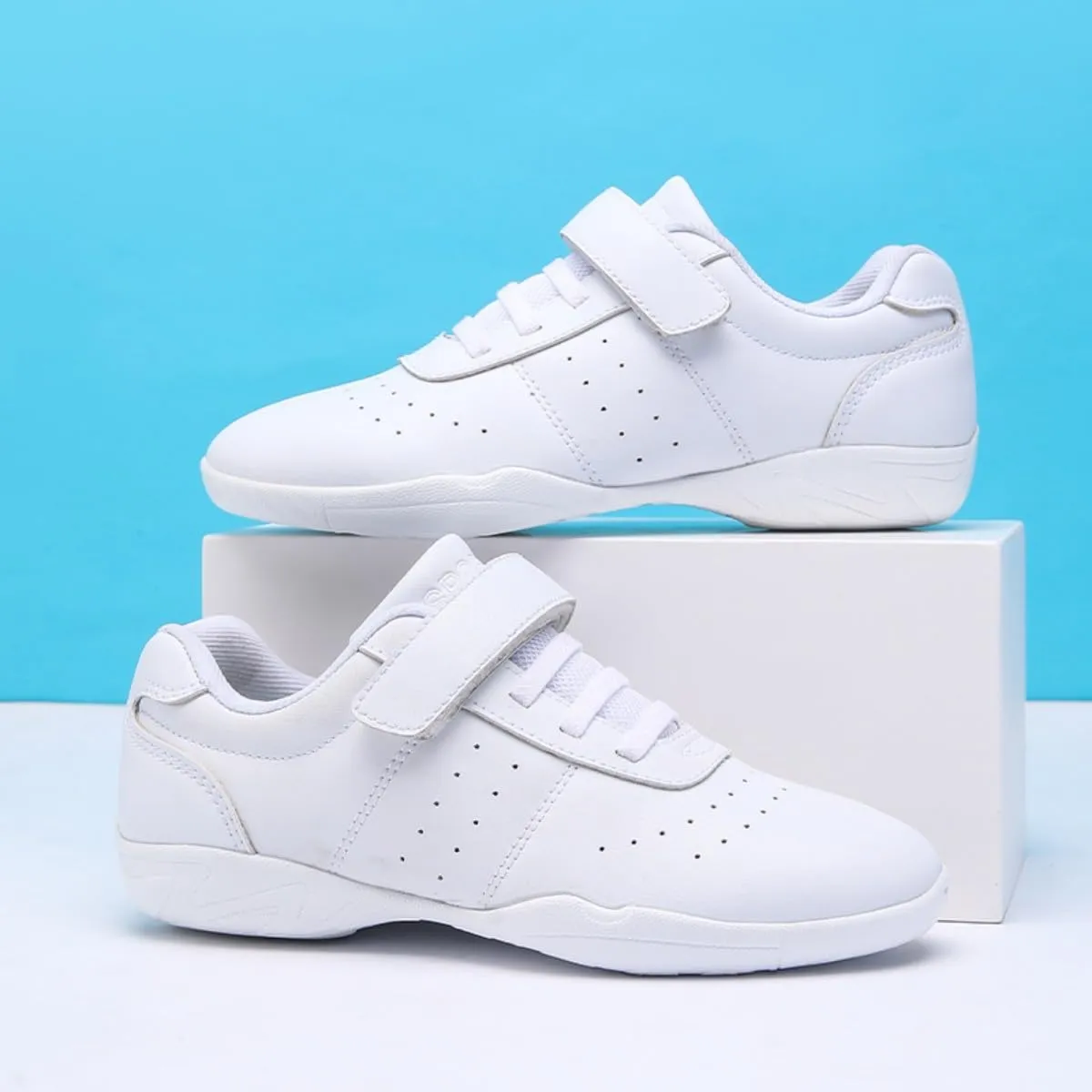 Girl & Youth White Soft Aerobics Shoes Cheerleading Sport Dance Shoes Training Cheer Shoes