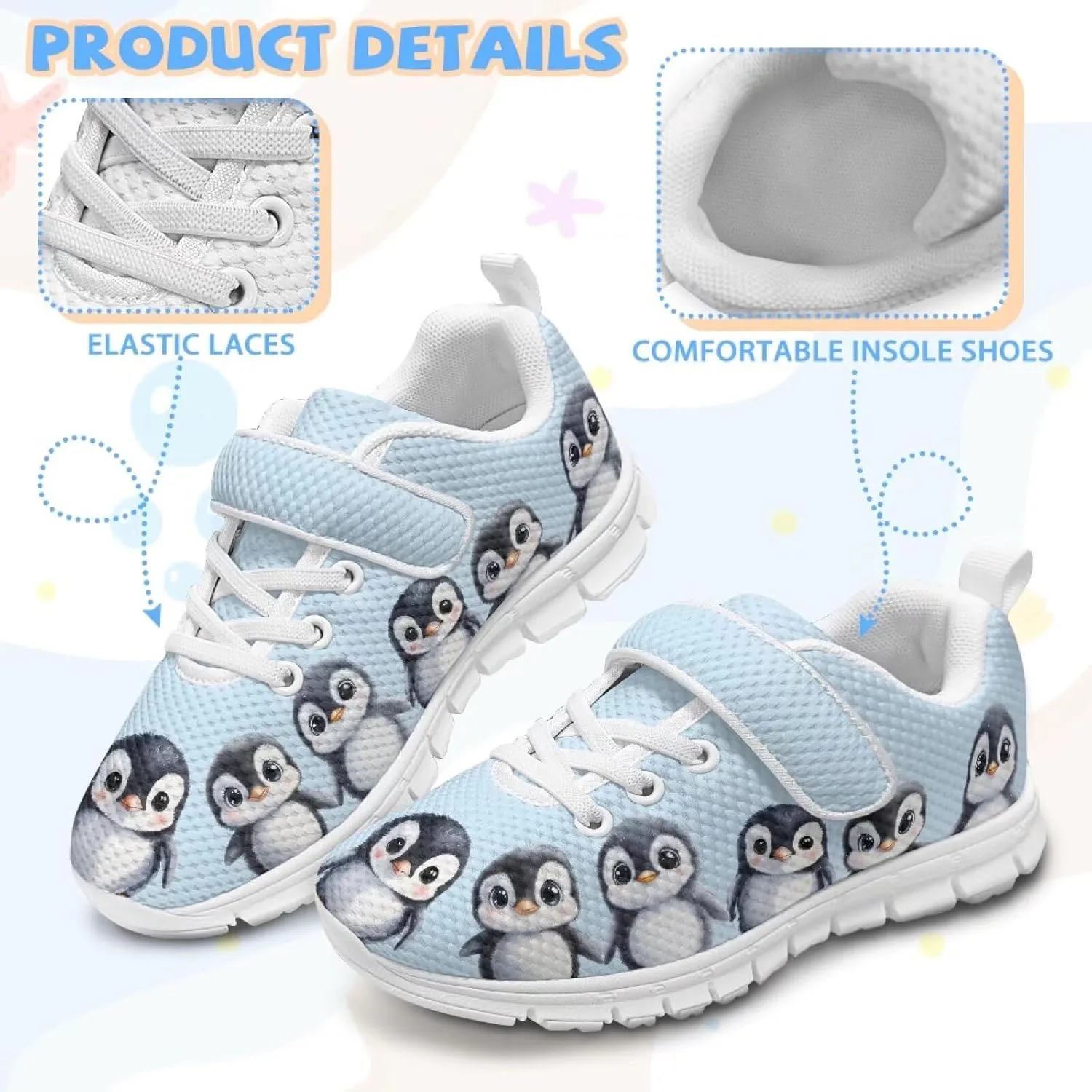 Girls Slip on Shoes Boys Walking Running Shoes for Kids Active